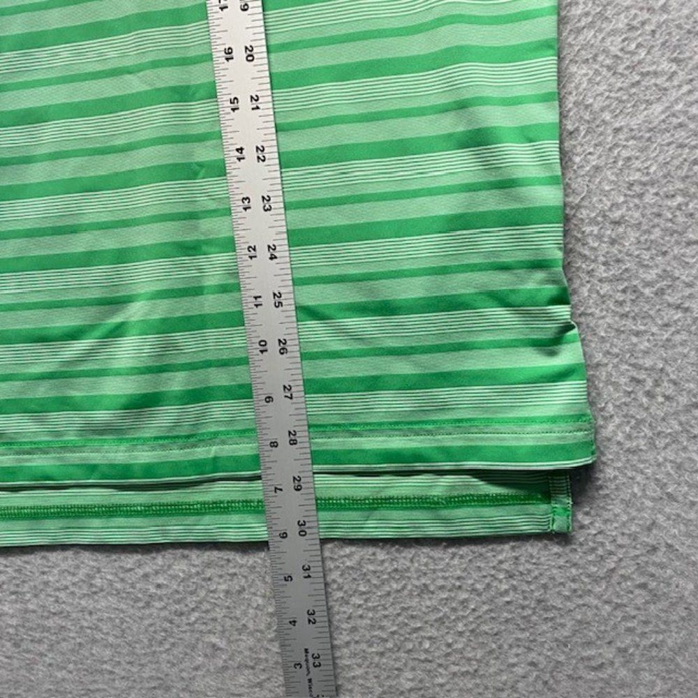 Peter Millar Summer Comfort Polo Shirt Mens Medium Green Striped Stretchy - Picture 13 of 15